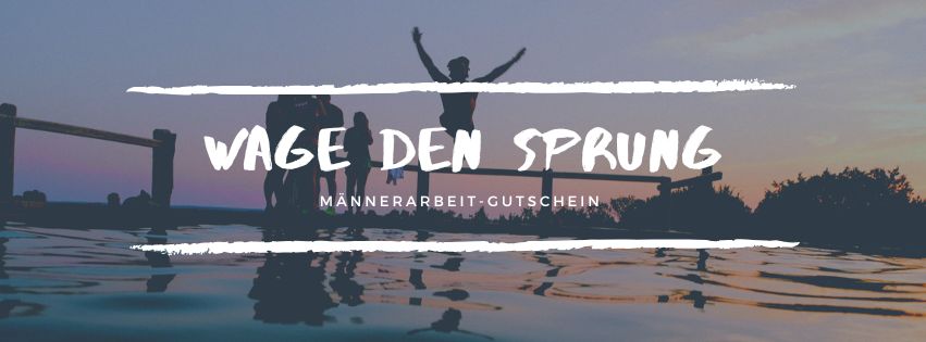 Mann springt ins Wasser - Gutschein Männerarbeit